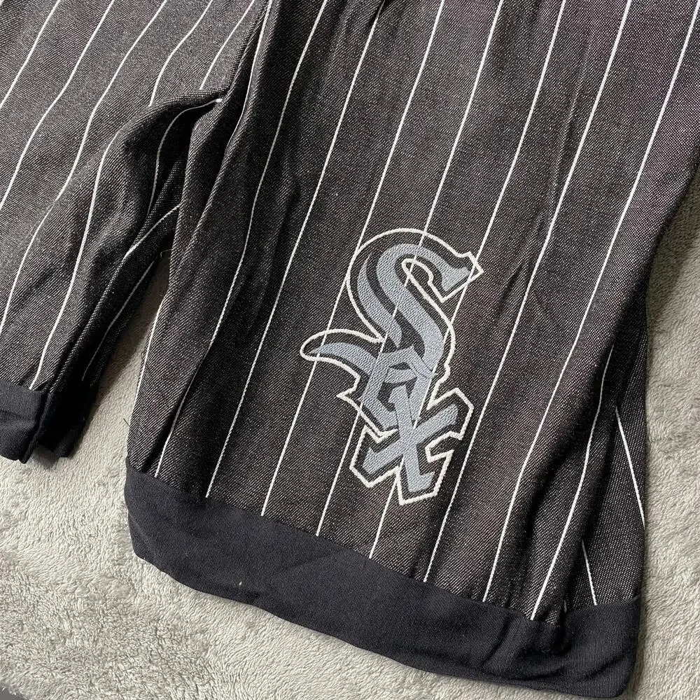 Vintage 90s Pinstripe White Sox Kids Overalls Size Large 12/14 Unisex